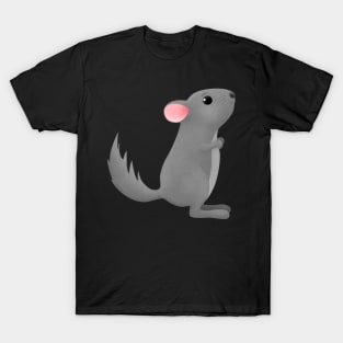 Cute happy grey chinchilla cartoon illustration T-Shirt